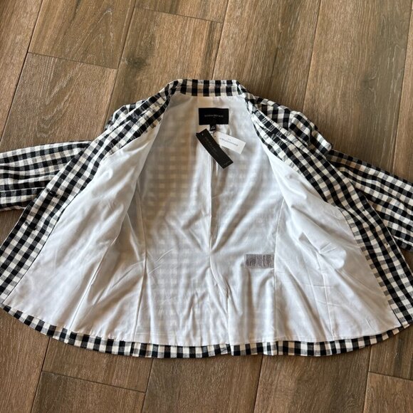 NWT Banana Republic Factory stretchable linen gingham blazer size 2 - Picture 11 of 11